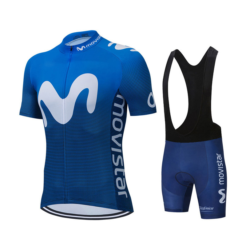 Cycling Gear Clothing - Mùa Hè Mới Movistar Đội Đi
