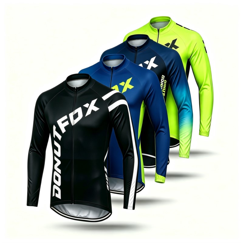 Cycling Gear Clothing - Men Long Sleeve MTB Jersey &