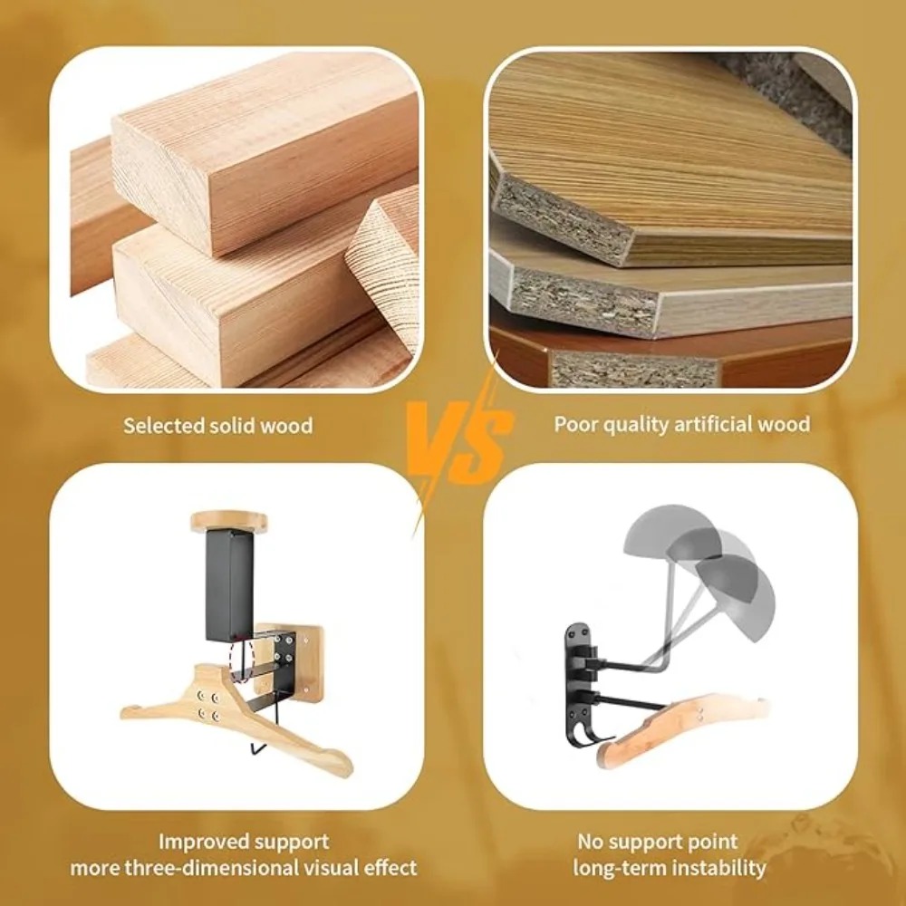 Motorcycle 1PCS Wooden Helmet  - đánh giá và giá Cycling Gear Wall Mount