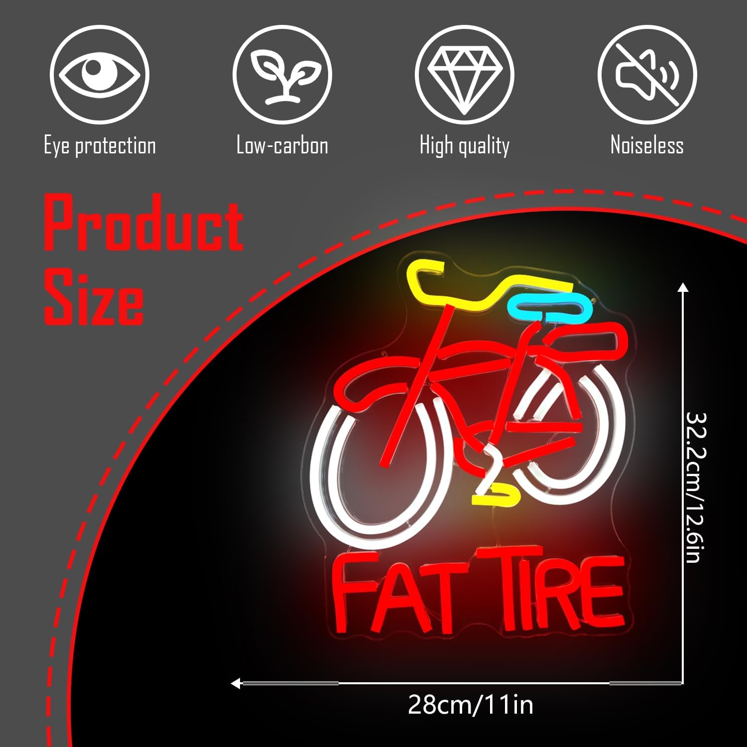 Fat Tire Bike LED Neon Sign US - đánh giá và giá Cycling Gear Shop