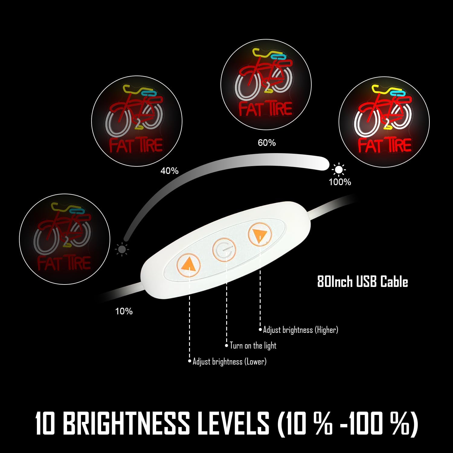 Fat Tire Bike LED Neon Sign US - đánh giá và giá Cycling Gear Shop