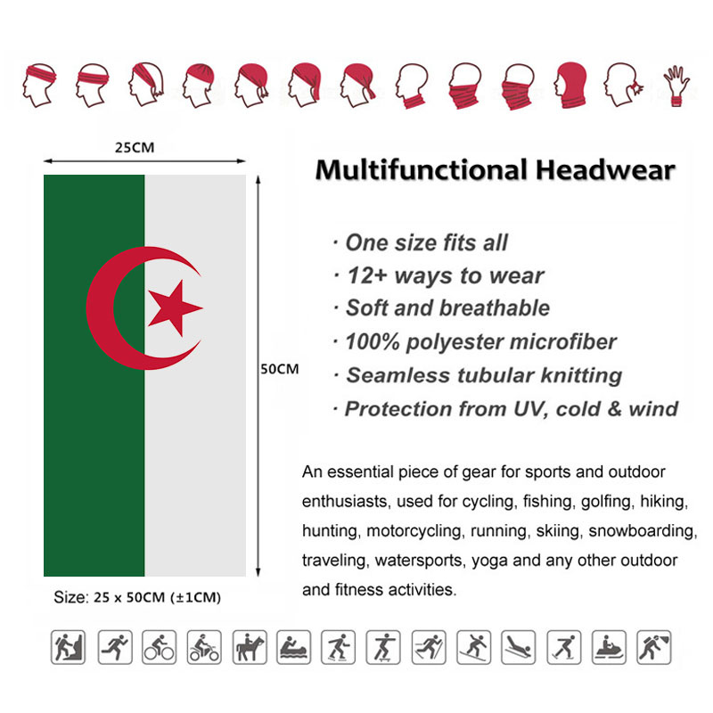 Algeria Flag Printed Bandana H - đánh giá và giá Cycling Gear Women