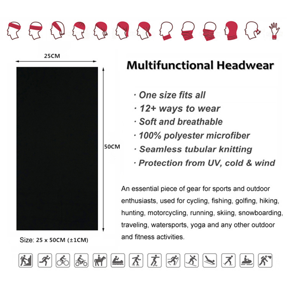 Seamless Solid Color Bandanas  - đánh giá và giá Cycling Gear Women